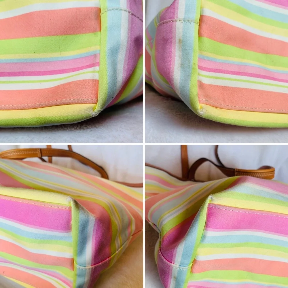 COACH✨XL Legacy Stripe Nylon Hamptons Tote_7